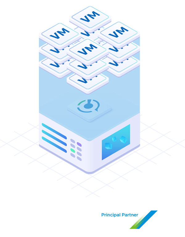 Virtualisation with vmware logos